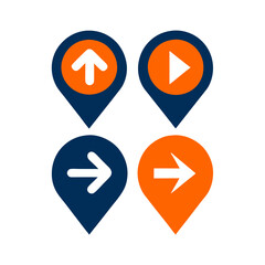 Unique Location Icon with Arrow Vector bundle.
