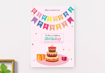 Birthday Party Celebration Flyer Layout