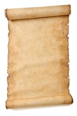 Ancient scroll isolated on white background. Texture of paper
