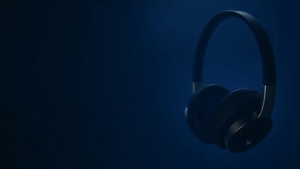 Headphones on blue background