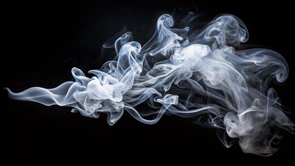 Minimalist Black and White Smoke Photography: Abstract Swirling Vapor