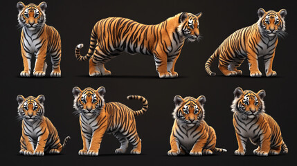 realistic 3d digital render of cute bengal tiger cubs exploring in wildlife scenery