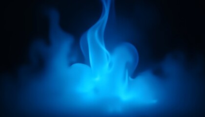 Vibrant Blue Flame Against a Dark Background