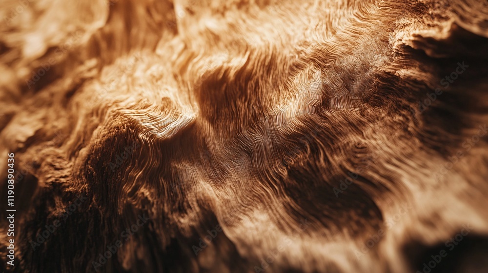 Poster crumpled brown paper creating abstract wavy texture background