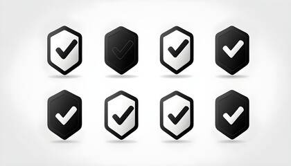Set of tick mark icons 