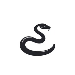 Fototapeta premium Serpentine Snake Silhouette Reptile Icon Illustration on a White Background