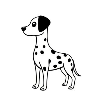 recommend clip art: Dalmatian Dog with Black Spots Animal Icon Illustration on a White Background
