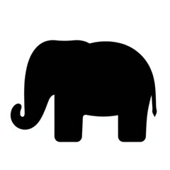 Fototapeta premium Black Elephant Icon on a White Background