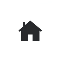 Obraz premium Illustration of a Black House with a Simple and Clean Design on a White Background