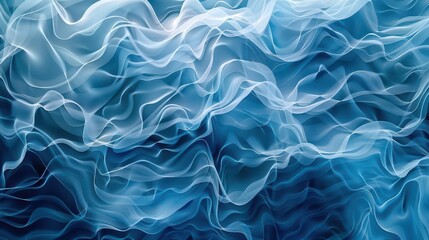 Obraz premium Abstract blue waves with flowing textures, creating a serene and dynamic visual effect.