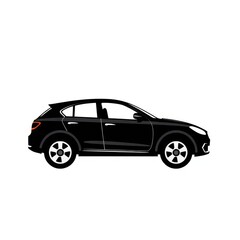 Icon of a Car with a Simple and Clean Design on a White Background