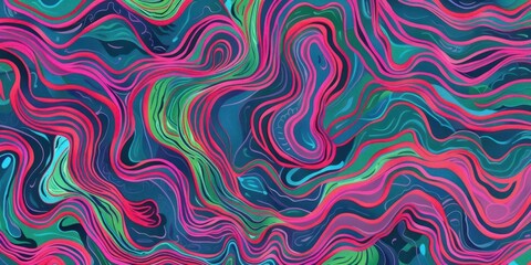 Abstract colorful wavy patterns create a vibrant, fluid design for artistic purposes.