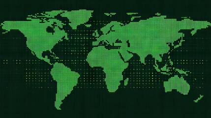 dotted earth map with technology