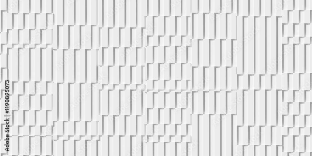 Poster random sized offset white long rectangle cubes geometrical background wallpaper banner pattern flat 
