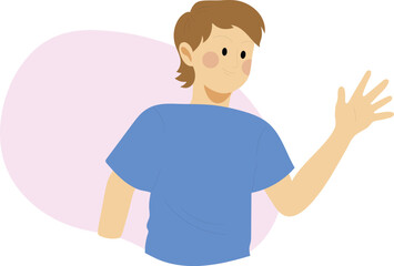 person with hand on chin