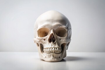 Obraz premium Minimalist Still Life: Single Skull on White Background