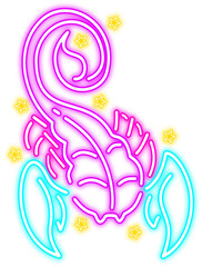 Neon glow scorpio zodiac illustration