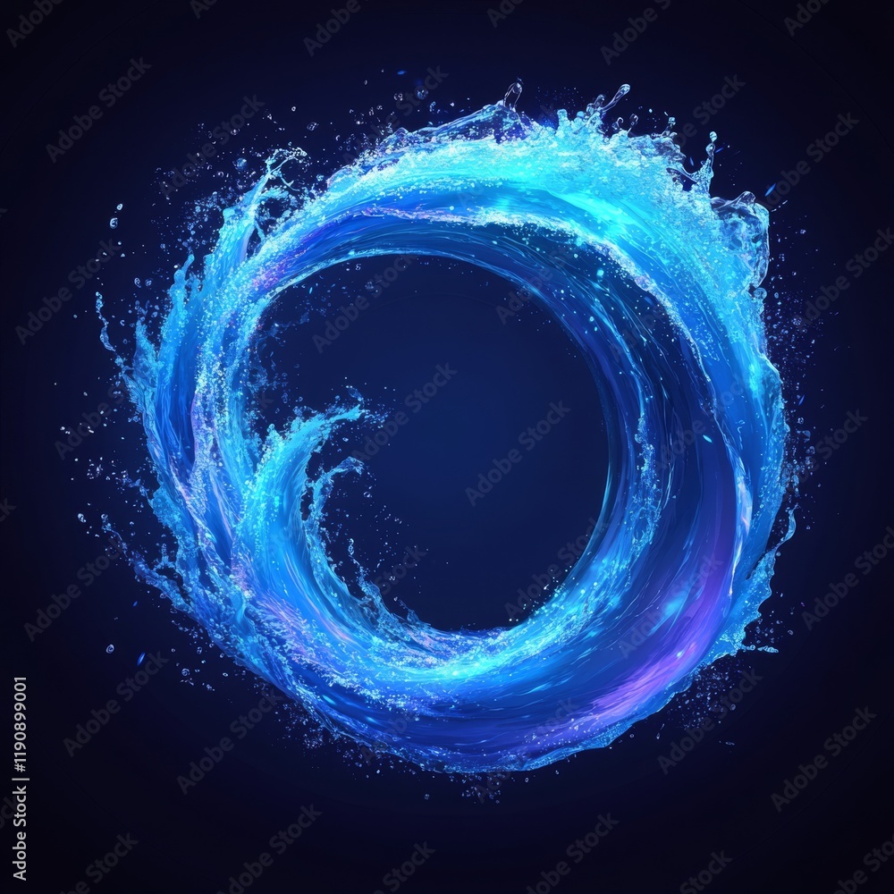 Poster a vibrant and lively splash of clear water against a rich and deep blue backdrop, artfully showcasin