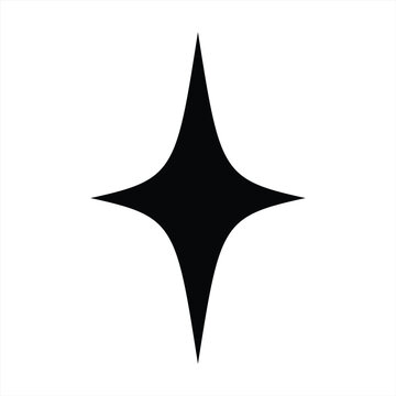 four point star design template vector icon.