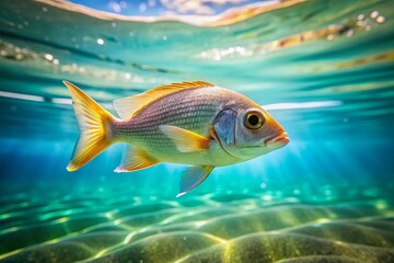 Fototapeta premium Minimalist Underwater Fish Close-Up: Serene Aquatic Life