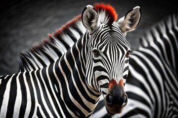 Fototapeta premium Minimalist Zebra Stripes: Black and White Animal Print Background
