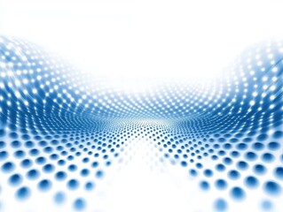 Light blue abstract background with dots and wave-like pattern. The perspective effect creates a sense of depth. It is suitable for technological or graphic projects.