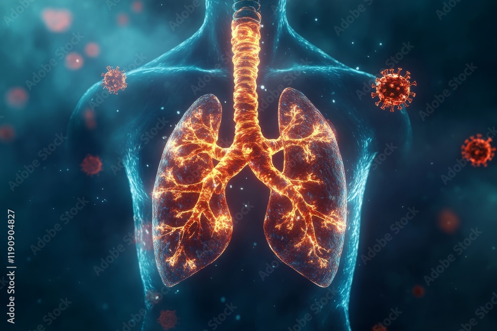 Poster an advanced medical visualization effectively highlights the intricate complexity of the respiratory