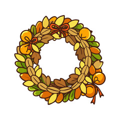 autumn wreath vector icon,autumn wreath vector illustration - simple illustration of autumn wreath ,perfect for logos and iconsautumn wreath 