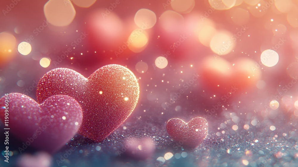 Poster two interlinked hearts displayed on a soft pink background symbolizing love and affection valentine 