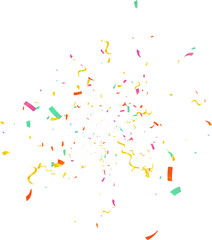 Colorful bright confetti isolated on transparent background. Vector illustration eps10.