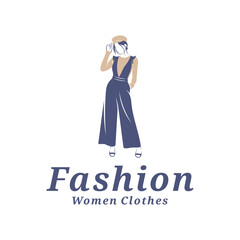 Women Clothes logo design vector illustration. Women Fashion logo concept template
