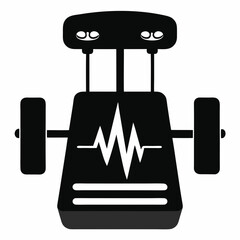 Pedal Pulse Black Silhouette Vector Art