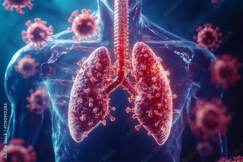 Poster delve into an intricate 3d visualization that showcases the complexity of the human respiratory syst
