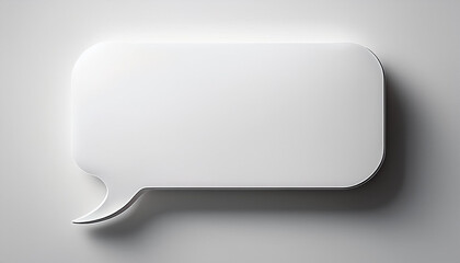 Fototapeta premium minimalistic white speech bubble with clean edges on a white background perfect for communication chat apps or modern graphic design projects