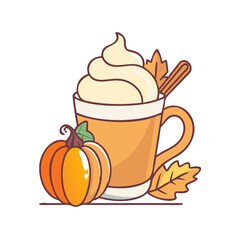 pumpkin spice latte vector icon,pumpkin spice latte vector illustration - simple illustration of pumpkin spice latte ,perfect for logos and iconspumpkin spice latte 