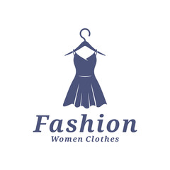 Women Clothes logo design vector illustration. Women Fashion logo concept template