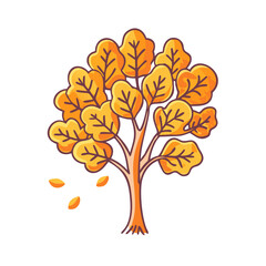 tree with orange leaves vector icon,tree with orange leaves vector illustration - simple illustration of tree with orange leaves ,perfect for logos and iconstree with orange leaves 
