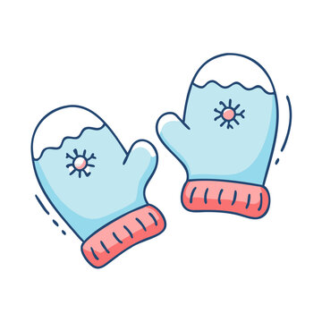 blue mittens with red cuffs clip art preview