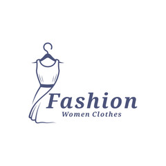 Women Clothes logo design vector illustration. Women Fashion logo concept template