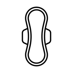 Vector illustration of a sanitary pad. Editable stroke.