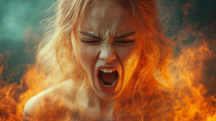 Rage Scream of Angry Woman