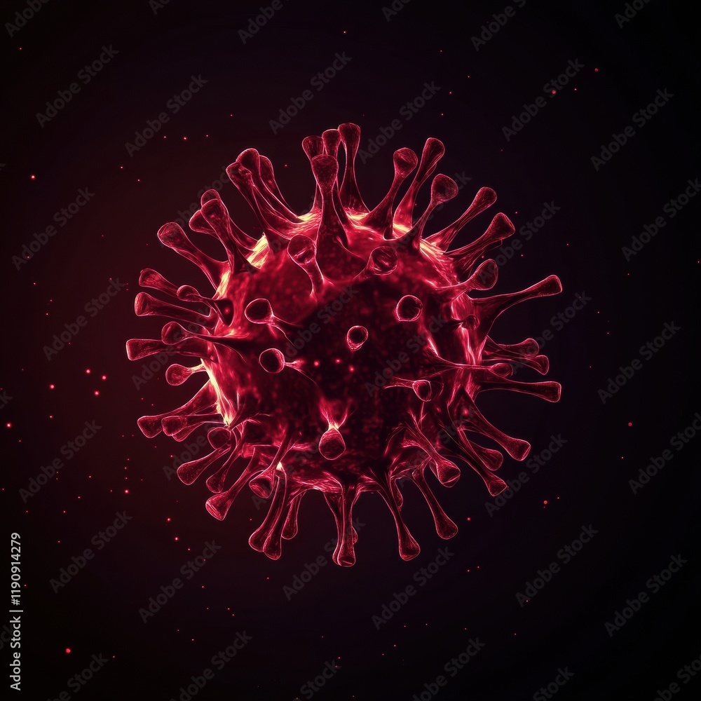 Leinwandbilder simple and clean virus illustration representing molecular structure and characteristics in vibrant 