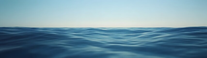 Obraz premium Serene Ocean Horizon with Tranquil Sky and Kodak Portra Film Effect