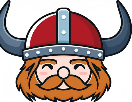 simple viking hat character logo