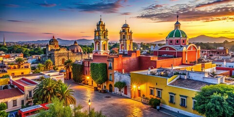 Obraz premium Morelos State, Mexico: Architectural Highlights & Landscape Map Overlay