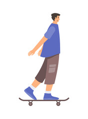 Man skateboarding in free time as hobby