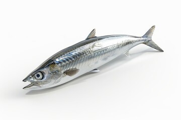 Naklejka premium Shiny mackerel on white background