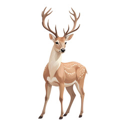  Illustration deer sitting vector stag art