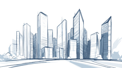 Fototapeta premium Low poly smart city 3D wire mesh. Intelligent building automation system business concept. High skyscrapers border pattern background. Architecture urban cityscape technology vector illustration