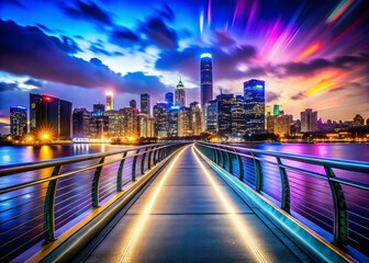 Fototapeta premium Night Cityscape Risk Reward Opportunity - Take a Chance Photo